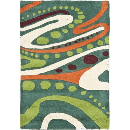Safavieh 6 x 6 ft. Round Contemporary Soho Teal and Multicolor Hand Tufted Rug SOH856A-6R